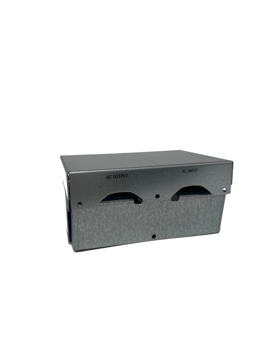 ABB Cable Entry Kit for Tower UPS, featuring a black metal housing with two slots for cable management.